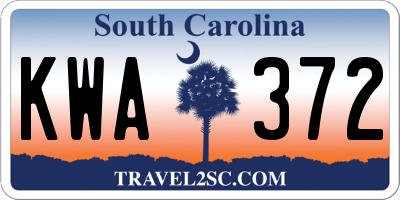 SC license plate KWA372