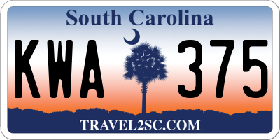 SC license plate KWA375