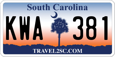 SC license plate KWA381