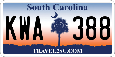SC license plate KWA388