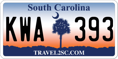 SC license plate KWA393
