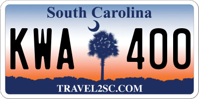 SC license plate KWA400