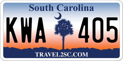SC license plate KWA405