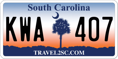 SC license plate KWA407