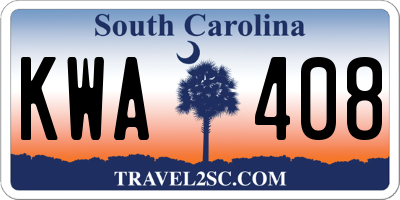 SC license plate KWA408