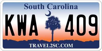 SC license plate KWA409