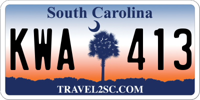 SC license plate KWA413