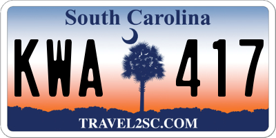 SC license plate KWA417