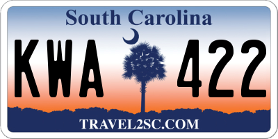 SC license plate KWA422