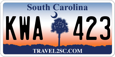 SC license plate KWA423