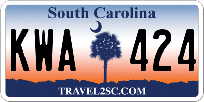 SC license plate KWA424
