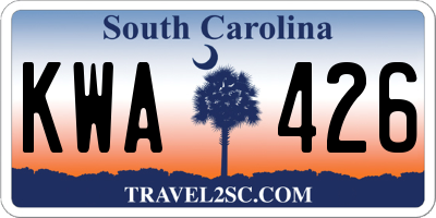 SC license plate KWA426