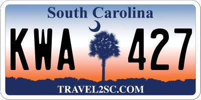 SC license plate KWA427