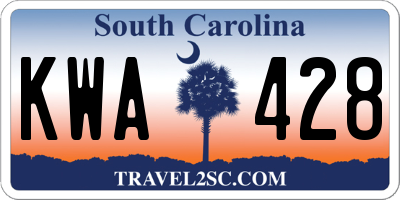 SC license plate KWA428