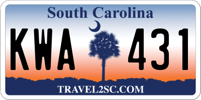 SC license plate KWA431