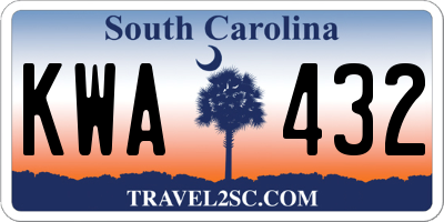 SC license plate KWA432