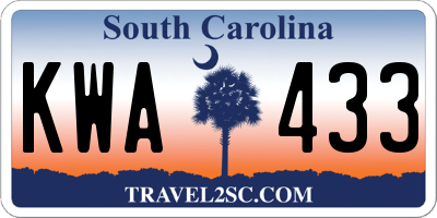 SC license plate KWA433