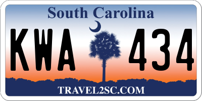 SC license plate KWA434