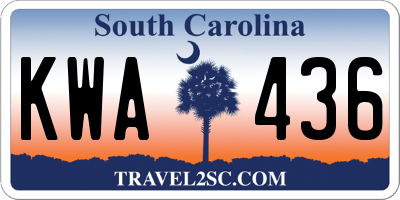 SC license plate KWA436
