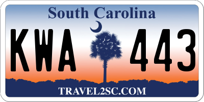 SC license plate KWA443