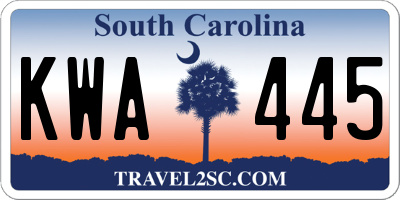 SC license plate KWA445