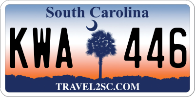 SC license plate KWA446