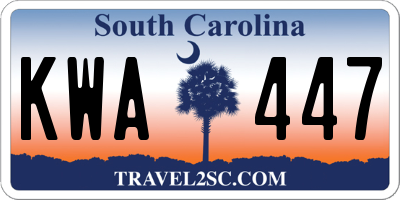SC license plate KWA447