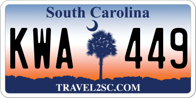 SC license plate KWA449