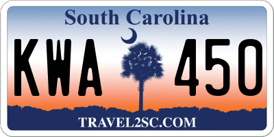SC license plate KWA450