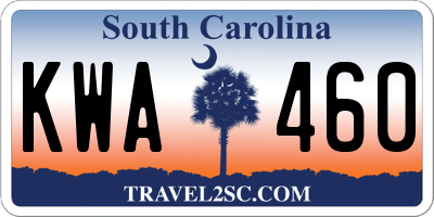 SC license plate KWA460