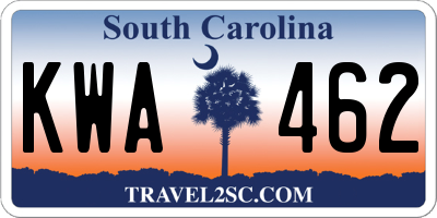 SC license plate KWA462