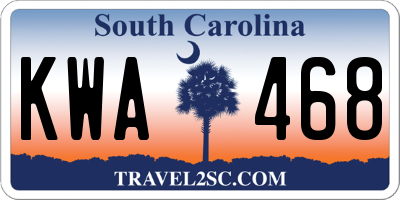 SC license plate KWA468