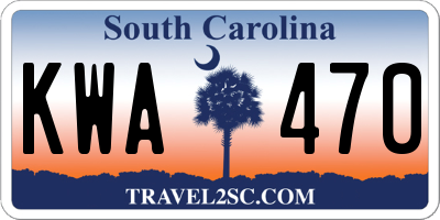 SC license plate KWA470