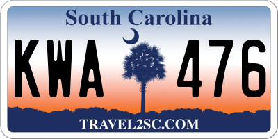SC license plate KWA476