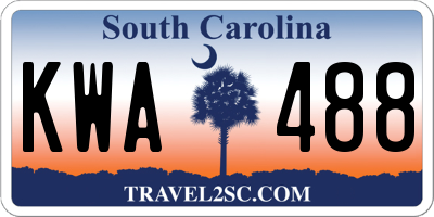 SC license plate KWA488