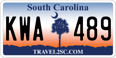 SC license plate KWA489