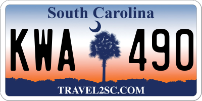 SC license plate KWA490
