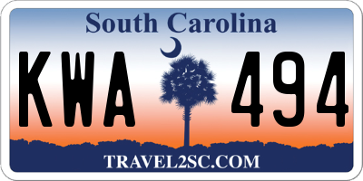 SC license plate KWA494