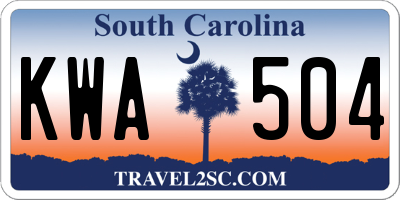 SC license plate KWA504