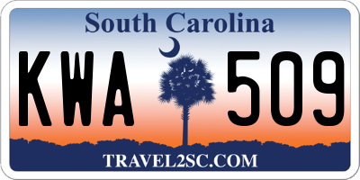 SC license plate KWA509