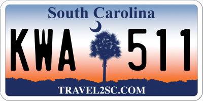 SC license plate KWA511