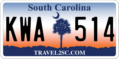 SC license plate KWA514