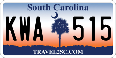 SC license plate KWA515