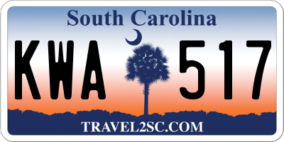 SC license plate KWA517