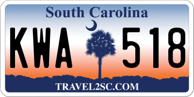 SC license plate KWA518