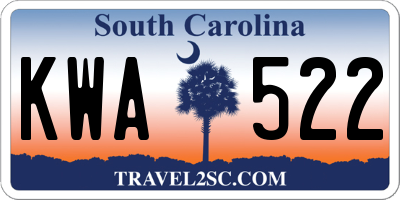SC license plate KWA522