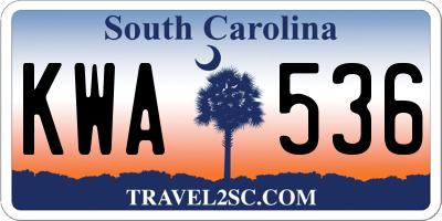 SC license plate KWA536