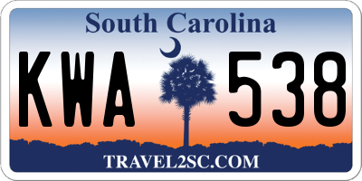 SC license plate KWA538