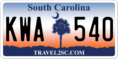 SC license plate KWA540