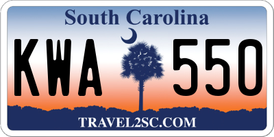 SC license plate KWA550